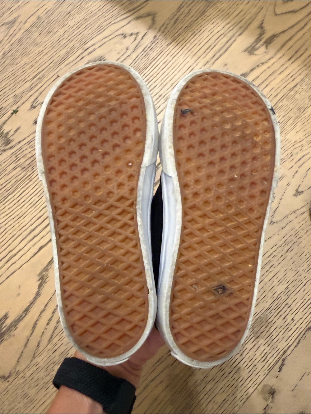 2 pairs of Vans Kids All White and White/Black Canvas Buckle Sneakers - Picture 4 of 9